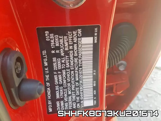 SHHFK8G73KU201674 фото 2