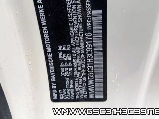 WMWWG5C31H3C99176 фото 2