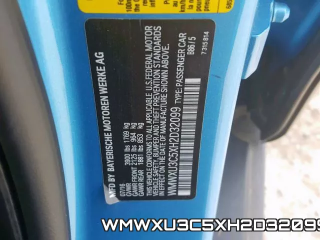 WMWXU3C5XH2D32099 фото 2