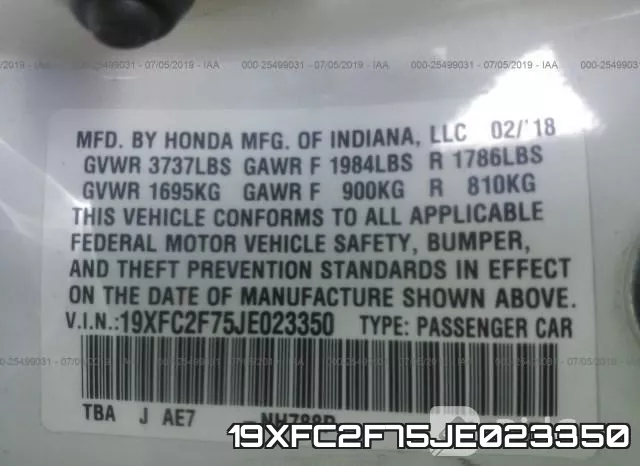 19XFC2F75JE023350 фото 10