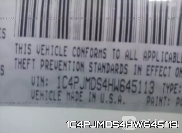 1C4PJMDS4HW645113 фото 10