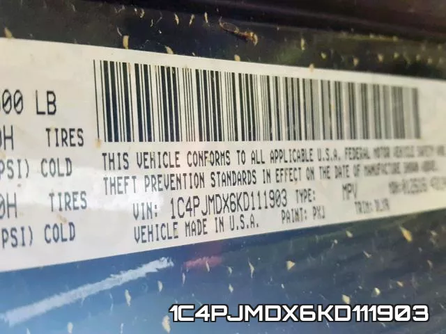 1C4PJMDX6KD111903 фото 2
