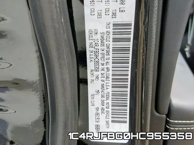 1C4RJFBG0HC955358 фото 2