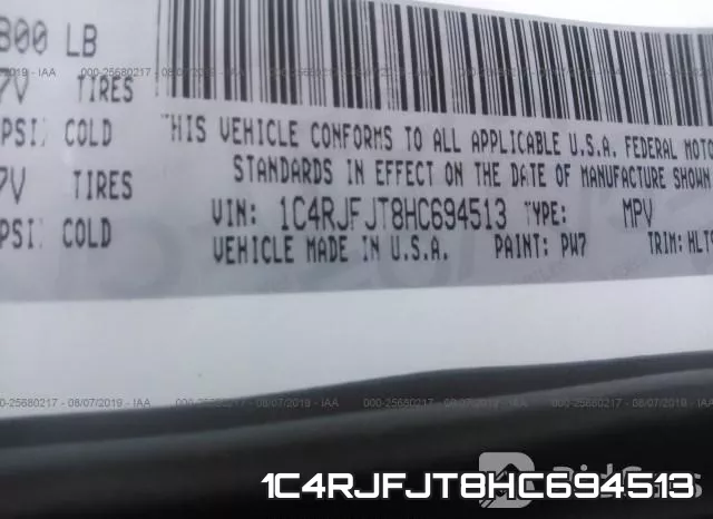 1C4RJFJT8HC694513 фото 10