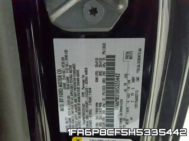 1FA6P8CF5H5335442 фото 2