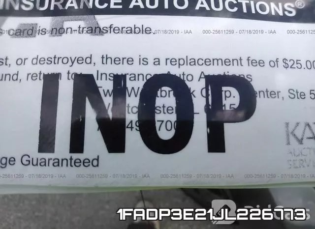 1FADP3E21JL226773 фото 8