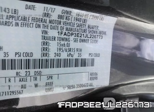 1FADP3E21JL226773 фото 10