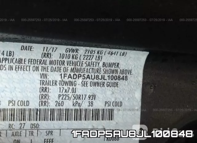 1FADP5AU8JL100848 фото 10
