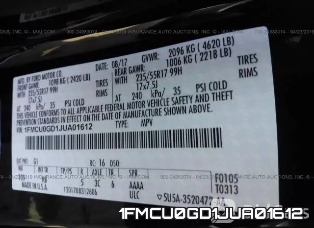 1FMCU0GD1JUA01612 фото 10