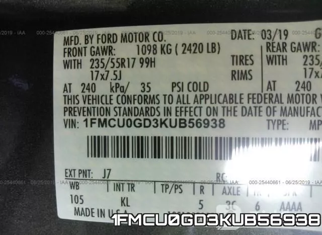 1FMCU0GD3KUB56938 фото 10