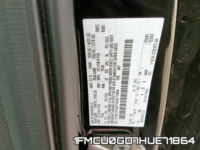 1FMCU0GD7HUE71864 фото 2