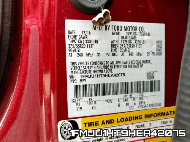 1FMJU1HT9HEA42075 фото 2