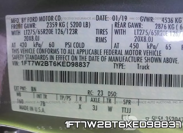 1FT7W2BT6KED98837 фото 10