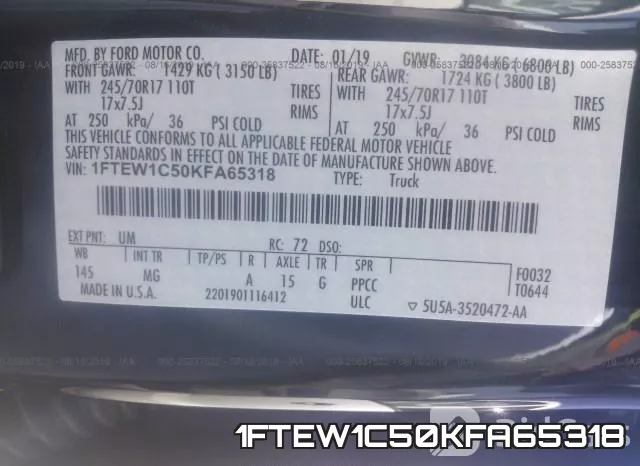 1FTEW1C50KFA65318 фото 10
