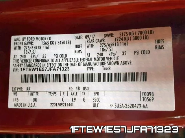 1FTEW1E57JFA71323 фото 2