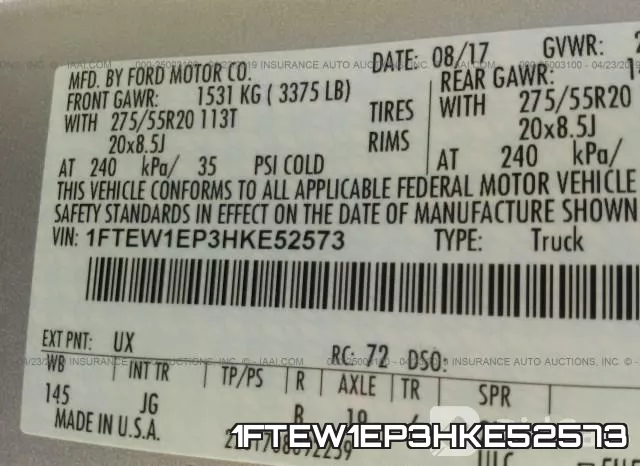 1FTEW1EP3HKE52573 фото 10