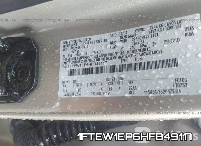 1FTEW1EP6HFB49117 фото 10