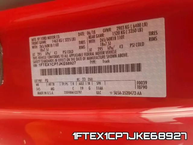 1FTEX1CP7JKE68927 фото 2