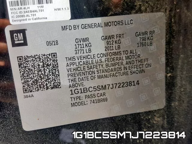 1G1BC5SM7J7223814 фото 2