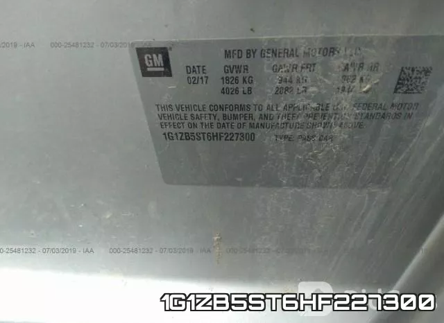 1G1ZB5ST6HF227300 фото 10