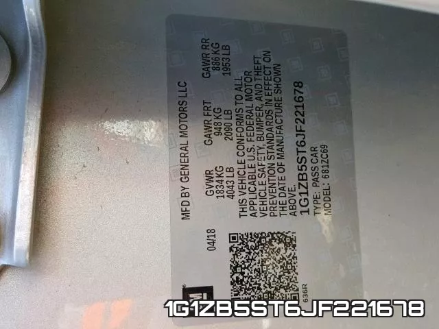 1G1ZB5ST6JF221678 фото 2