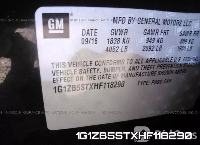 1G1ZB5STXHF118290 фото 10