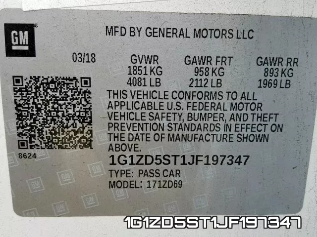 1G1ZD5ST1JF197347 фото 2