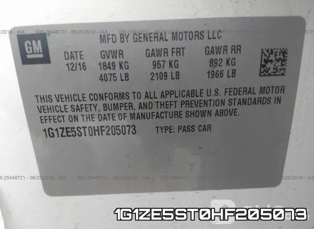 1G1ZE5ST0HF205073 фото 10