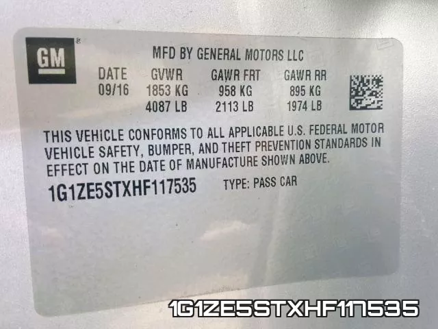 1G1ZE5STXHF117535 фото 2
