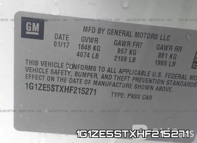 1G1ZE5STXHF215271 фото 10