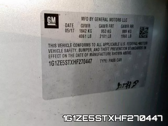 1G1ZE5STXHF270447 фото 2