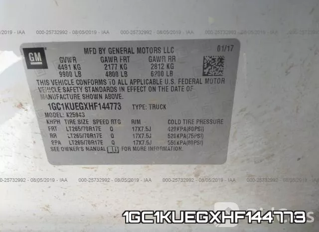 1GC1KUEGXHF144773 фото 10