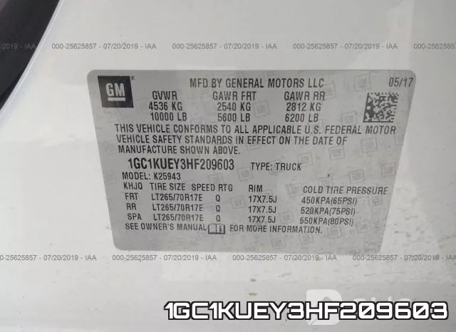 1GC1KUEY3HF209603 фото 10