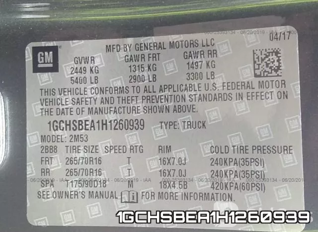 1GCHSBEA1H1260939 фото 10