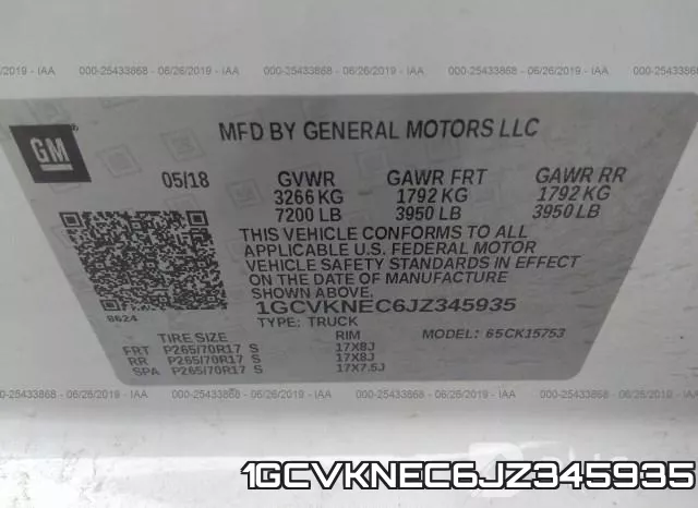 1GCVKNEC6JZ345935 фото 10