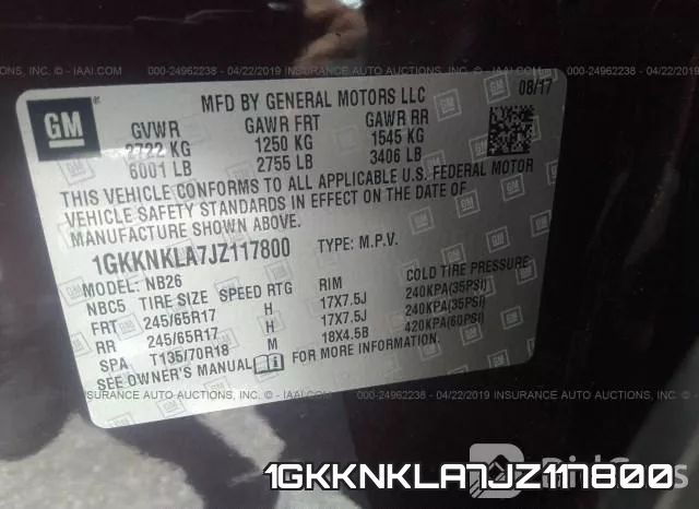 1GKKNKLA7JZ117800 фото 10