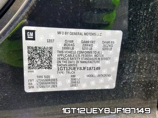 1GT12UEY8JF187149 фото 2