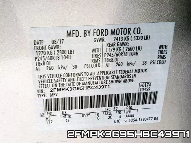 2FMPK3G95HBC43971 фото 2