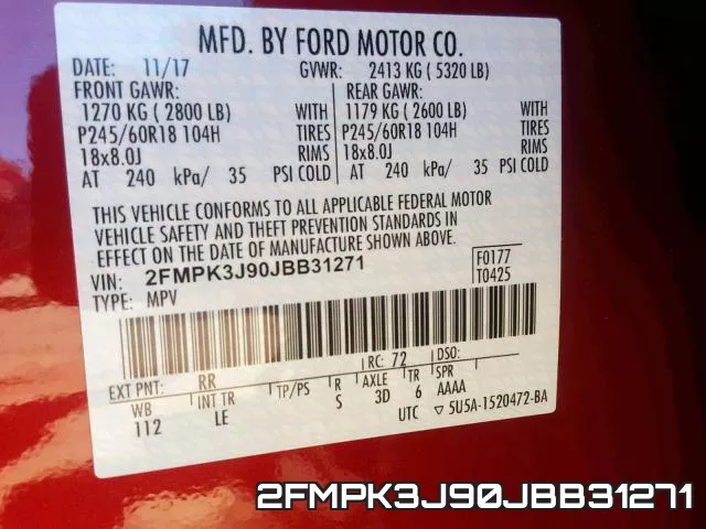 2FMPK3J90JBB31271 фото 2