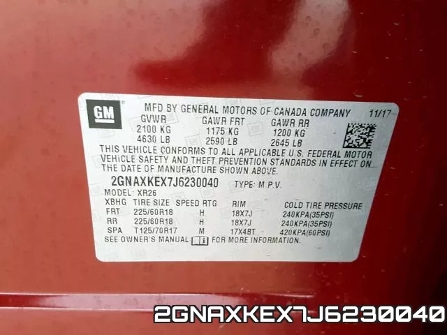 2GNAXKEX7J6230040 фото 2