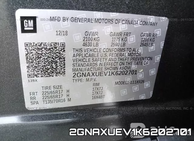 2GNAXUEV1K6202701 фото 10