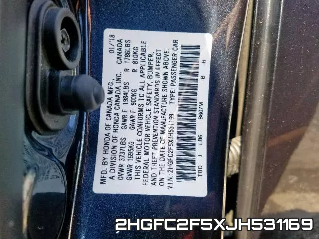 2HGFC2F5XJH531169 фото 2