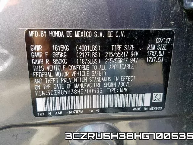 3CZRU5H38HG700535 фото 2