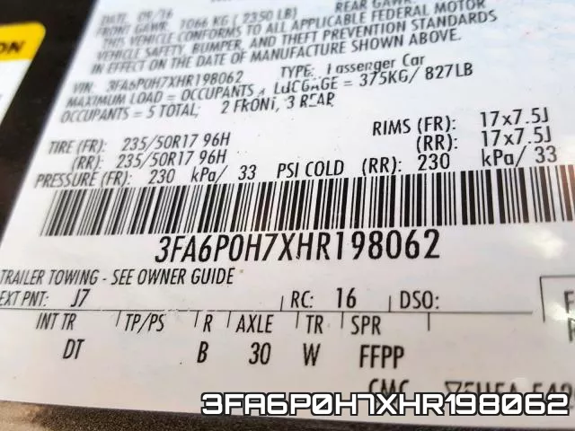 3FA6P0H7XHR198062 фото 2