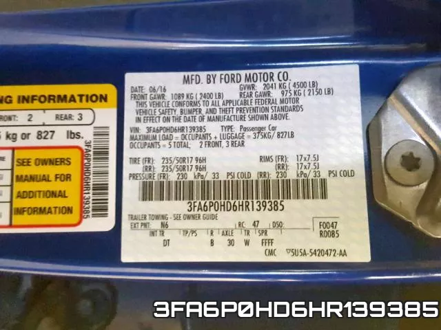 3FA6P0HD6HR139385 фото 2