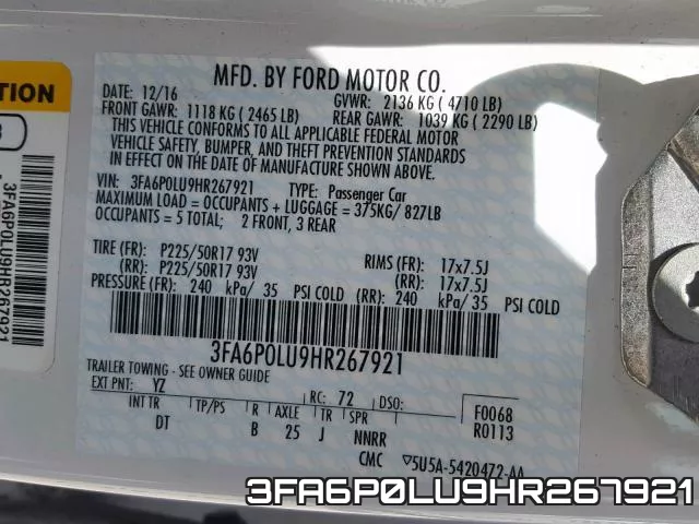 3FA6P0LU9HR267921 фото 2
