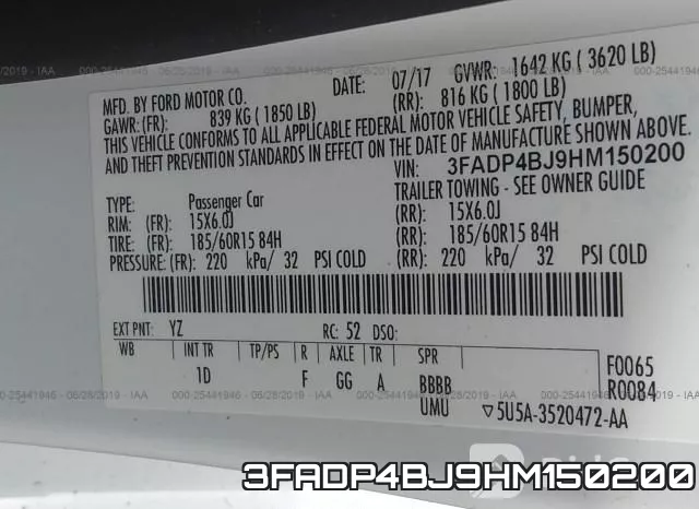 3FADP4BJ9HM150200 фото 10