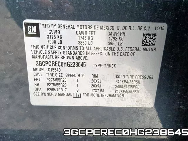 3GCPCREC0HG238645 фото 2