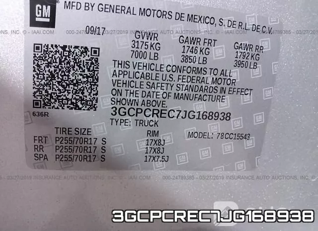 3GCPCREC7JG168938 фото 10
