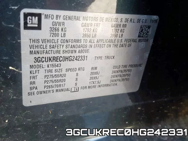 3GCUKREC0HG242331 фото 2